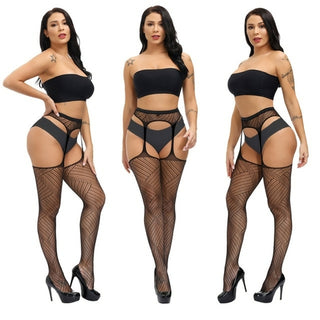 Buy 1653 2021 NEW Plus Size Sexy Women Stocking Fishnet High Waist Transparent