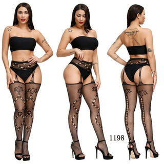 Buy 1198 2021 NEW Plus Size Sexy Women Stocking Fishnet High Waist Transparent