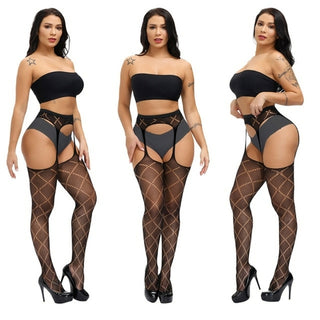 Buy 1639 2021 NEW Plus Size Sexy Women Stocking Fishnet High Waist Transparent