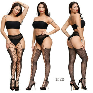 Buy 1523 2021 NEW Plus Size Sexy Women Stocking Fishnet High Waist Transparent