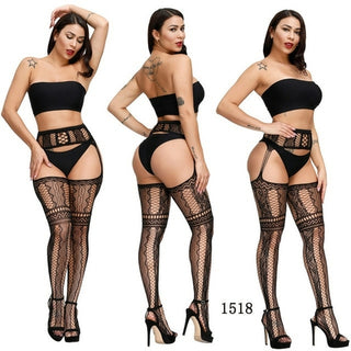 Buy 1518 2021 NEW Plus Size Sexy Women Stocking Fishnet High Waist Transparent