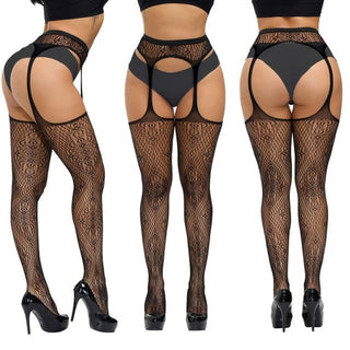 Buy 1648 2021 NEW Plus Size Sexy Women Stocking Fishnet High Waist Transparent