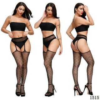 Buy 1515 2021 NEW Plus Size Sexy Women Stocking Fishnet High Waist Transparent