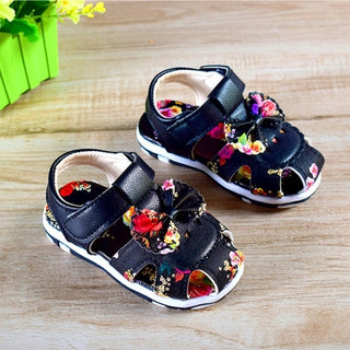Buy black 2021 New Summer Children Shoes Leather Toddler Girls Sandals Flower