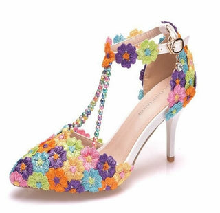 Buy women-sandals Ladies Beading Lace Flowers Shoes
