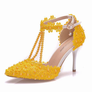 Buy sandals-women Ladies Beading Lace Flowers Shoes