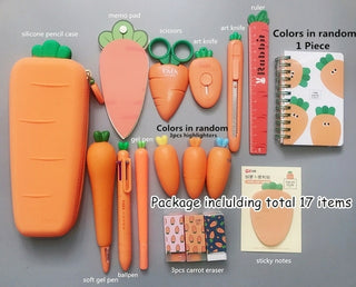 Buy carrot-series-set-a4 Creative Carrot Series Silicone Soft Pencil Case