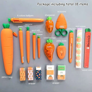 Buy carrot-series-set-a3 Creative Carrot Series Silicone Soft Pencil Case