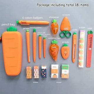 Buy carrot-series-set-a2 Creative Carrot Series Silicone Soft Pencil Case