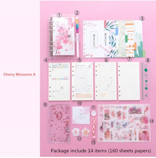 Buy cherry-blossoms-a Kawaii Bling Bling Cherry Blossoms A6 Loose Leaf Diary