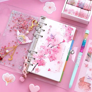 Kawaii Bling Bling Cherry Blossoms A6 Loose Leaf Diary