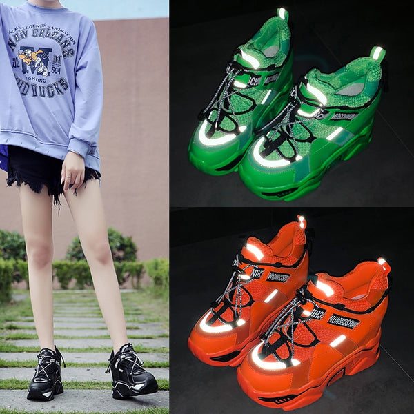 Mixed Colors Women Sneakers Breathable Platform Shoes