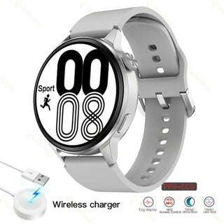 Buy silver 2022 NFC Smart Watch Men Sport GPS Track Watches Women Wireless