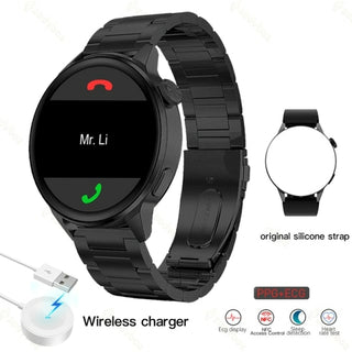 Buy black-steel 2022 NFC Smart Watch Men Sport GPS Track Watches Women Wireless