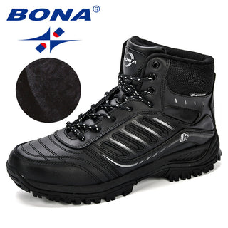 Buy black-silver-gray BONA Men Hiking Shoes