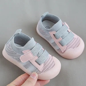 Buy pink 11.5-14.5cm Baby First Walkers for Kids Girls Boys, Mesh Breathable Knitting Toddler Sneakers,Soft Infant Casual Autumn Shoes