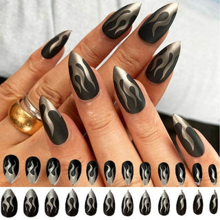 Buy 5 Fake Nails With Glue Full Coverage