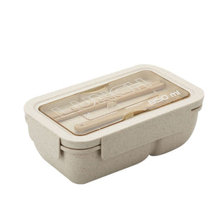 Buy beige 850ml Wheat Straw Lunch Box Healthy Material Bento Boxes