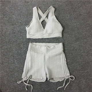 Buy cb106-grey-st-set 2pcs Yoga Sets Woman Sportswear