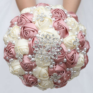 Buy 18cm-nude-pink Rhinestone Bridal Bouquets