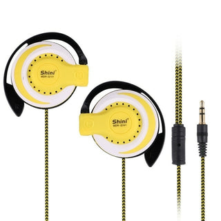 Buy yellow 3.5mm EarHook Headphones Noise Cancelling Headset Earbud Super Bass