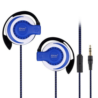 Buy blue 3.5mm EarHook Headphones Noise Cancelling Headset Earbud Super Bass