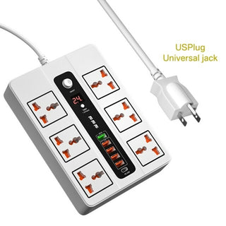 Buy white-us-plug 3000W 6 Outlet Power Strip Surge Protector Multiprise Smart Home 2