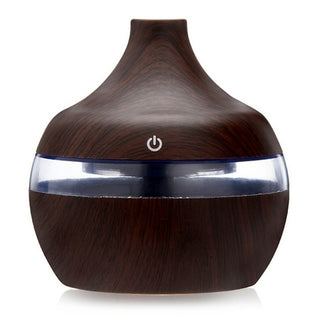 Buy a 300ml Aromatherapy Essential Aroma Oil Diffuser Humidifier Wood Grain