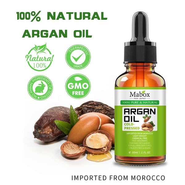 30ML Natural Pure Cold Pressed Argan Oil Effective for Hair care
