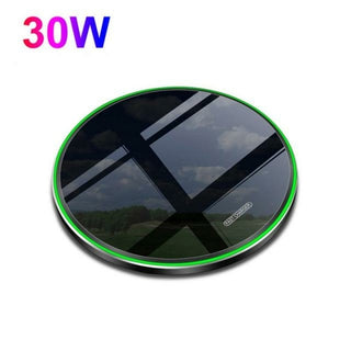 Buy yellow 30W Fast Wireless Charger Pad For Samsung Galaxy Huawei Xiaomi Phone