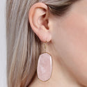 Natural Oval Stone Earrings