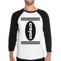 Crayon Mens Black and White BaseBall Shirt