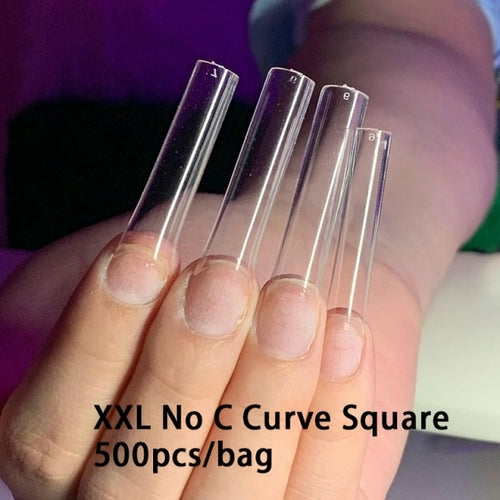 3XL Extra Long Square Full Cover Acrylic Press On Fake Nails Extra