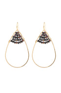 Hde3070 - Open Teardrop With Rondelle Beads Earrings