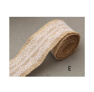 Buy e 2Meter/Pcs Width 5cm Jute Burlap Rolls Hessian Ribbon With Lace