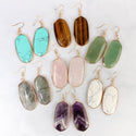 Natural Oval Stone Earrings