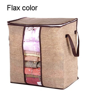Buy flax-color Non-Woven Portable Clothes Storage Bag