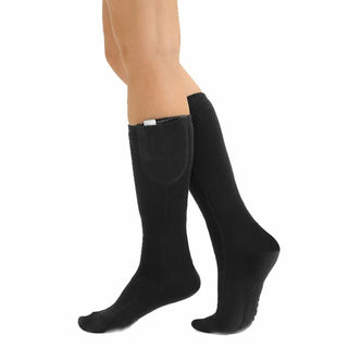 Buy black Winter Warm Adjustable Men Women Electric Battery Foot Warmer Socks SP