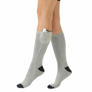 Buy gray Winter Warm Adjustable Men Women Electric Battery Foot Warmer Socks SP