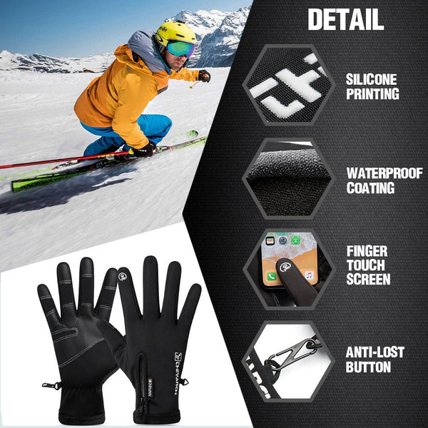 Winter Men Warm Gloves Touch Screen Waterproof Anti-slip Gloves