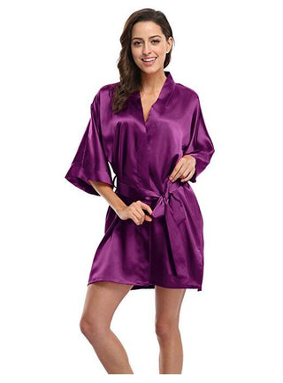 Buy as-the-photo-show8 Large Size Satin Night Robe