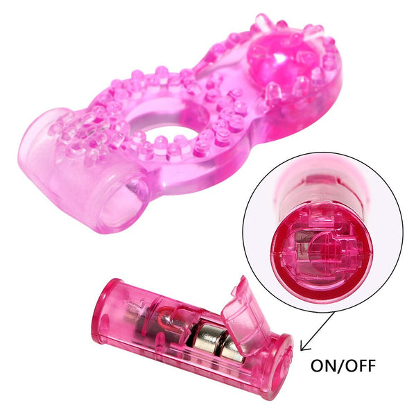 EXVOID Butterfly Penis Vibrator Ring Delay Ejacualtion Clitoris Stimulate Elastic Silicone Sex Toys for Men Cock Vibrating Ring