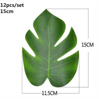Buy c01-12pcs-15cm 5/10pcs Artificial Gold Green Turtle Leaf Scattered Tail Leaf Fake