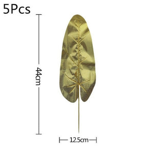 Buy d05-5pcs 5/10pcs Artificial Gold Green Turtle Leaf Scattered Tail Leaf Fake