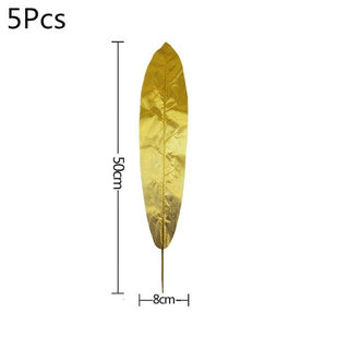 Buy d04-5pcs 5/10pcs Artificial Gold Green Turtle Leaf Scattered Tail Leaf Fake