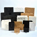 200Pcs/Lot Black/Brwon/White Kraft Paper Bag With Handle Wedding Party Favor Paper Gift Bags
