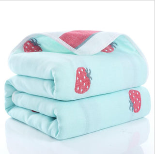 Buy green-strawberry Six-Layer Gauze Bath Towel for Children Baby Blankets(size 80*80)
