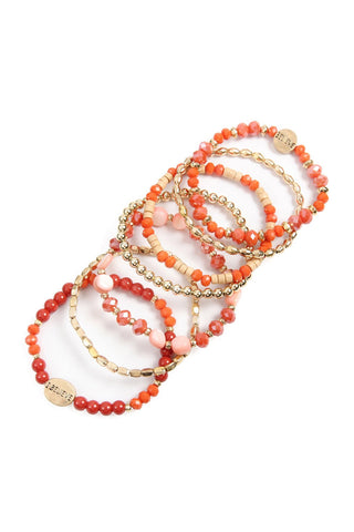 Buy coral &quot;I Believe&quot; Charm Mix Beads Bracelet