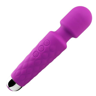 Buy purple 20 Modes Powerful AV Vibrators Rechargeable Magic Wand Massager Clit Massage Female Masturbation Silent Adult Sex Toys for Women