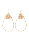 Hde3070 - Open Teardrop With Rondelle Beads Earrings